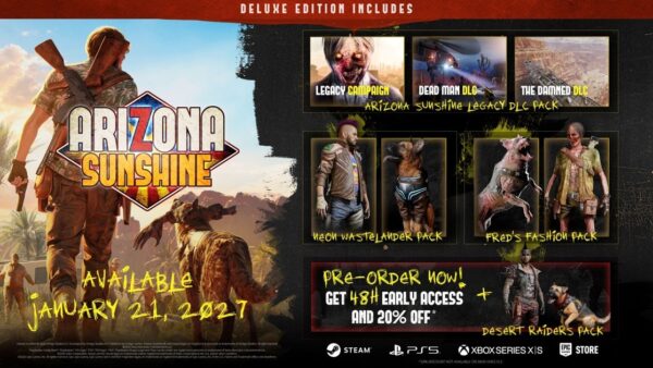 Arizona Sunshine: Zombie-Action mit Hundebegleiter Buddy erscheint am 21. Januar 2027 für PC und Konsolen!